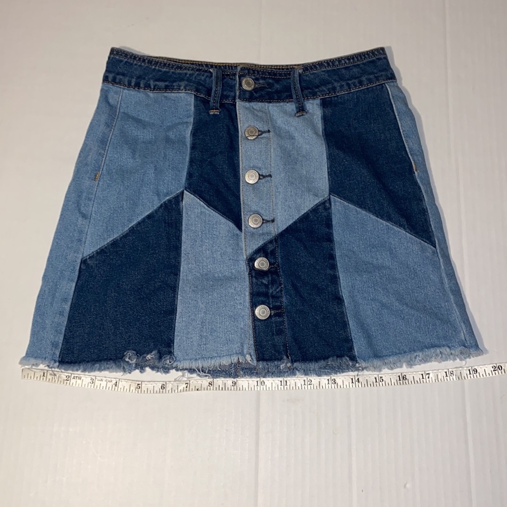 American Eagle Outfitters Women’s Hi-Rise Festival Mini Size 0 Blue Denim Skirt - Picture 5 of 5